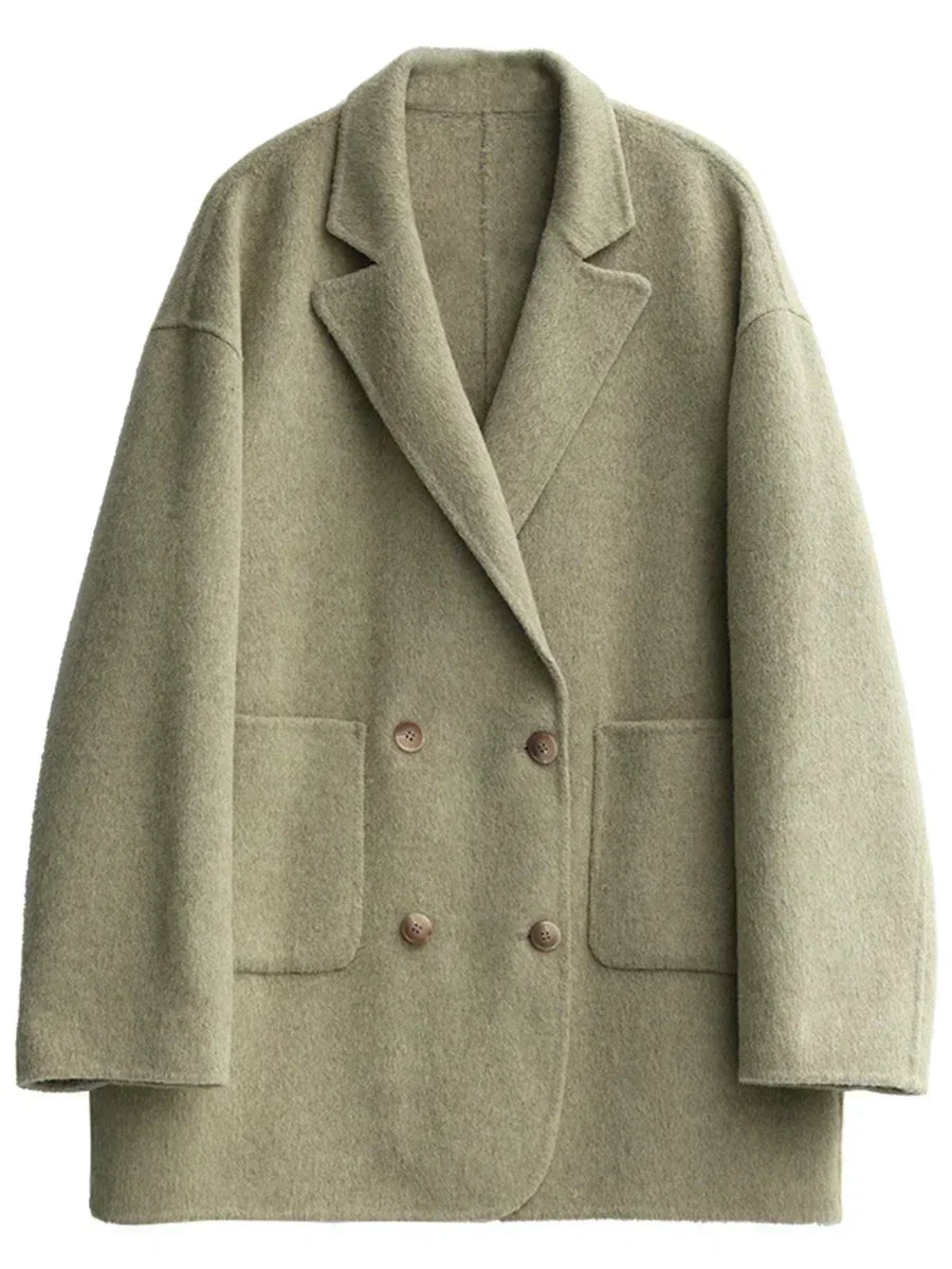 CHIC VEN Women's Woolen Coats Fashion Solid Loose Warm Jackets Korean Casual Office Lady Female Clothing Spring Autumn New 2026