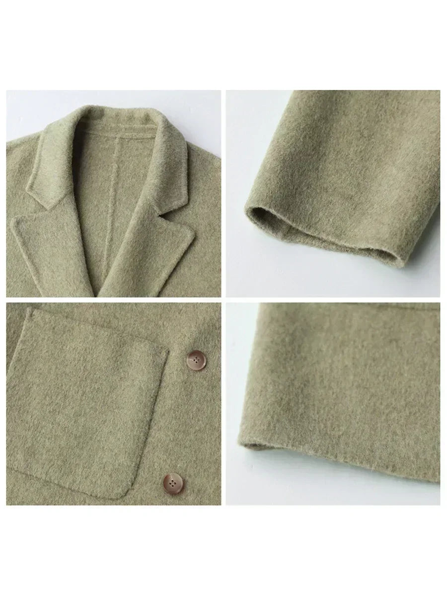 CHIC VEN Women's Woolen Coats Fashion Solid Loose Warm Jackets Korean Casual Office Lady Female Clothing Spring Autumn New 2026