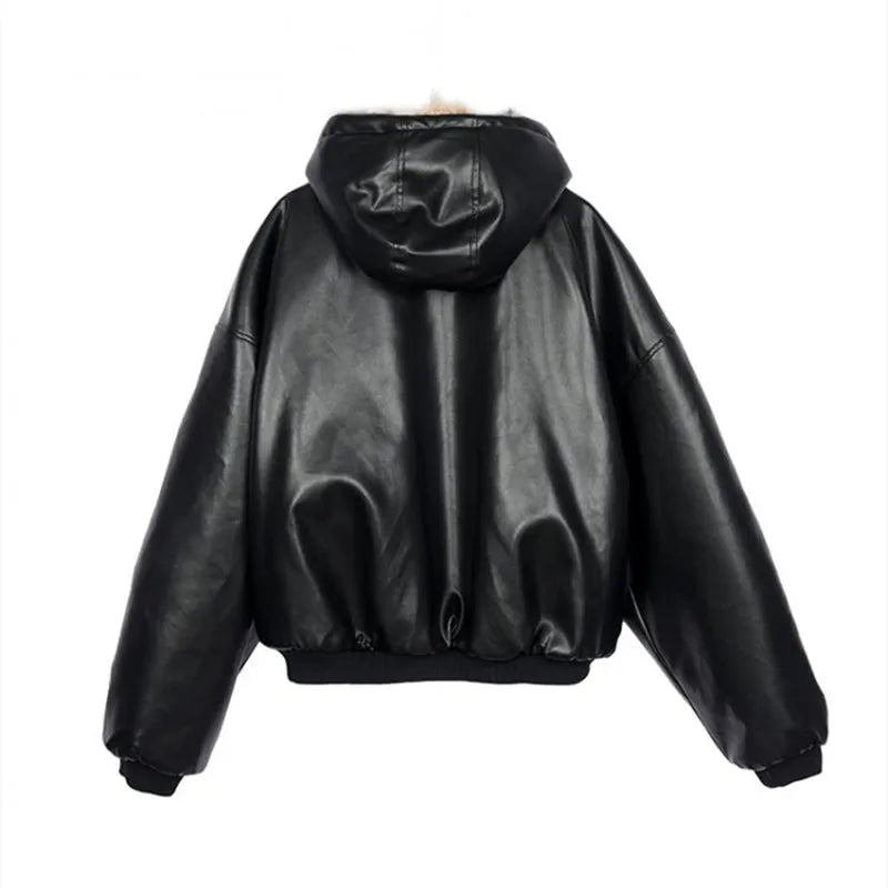 Good Quality Reversible Wear Faux Fur Leather Jacket Winter Coat Man Woman Vintage Casual Thicken Warm Leather Coat Outerwear