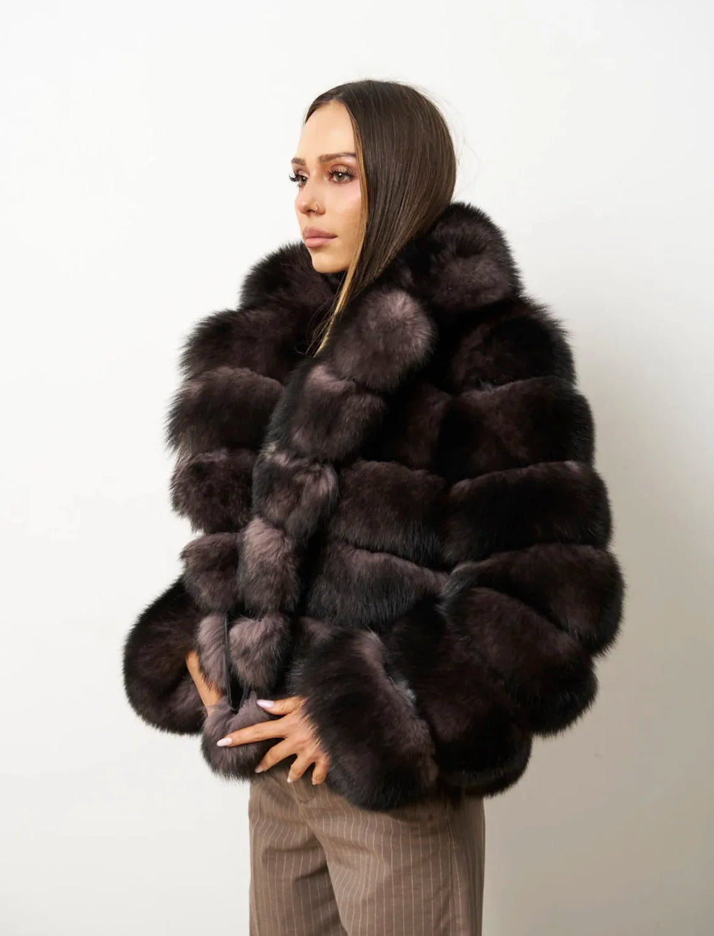 Women's Real Fox Fur Coat Detachable Transform Jacket Removable Vest Thick Warm Solid Fur Luxury Fashion