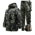 Elastic camouflage suit set men durable dirt resistant water-resistant Work set outdoor fishing mountaineering training clothes